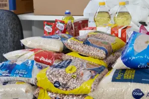 foto de uma cesta básica com diversos alimentos